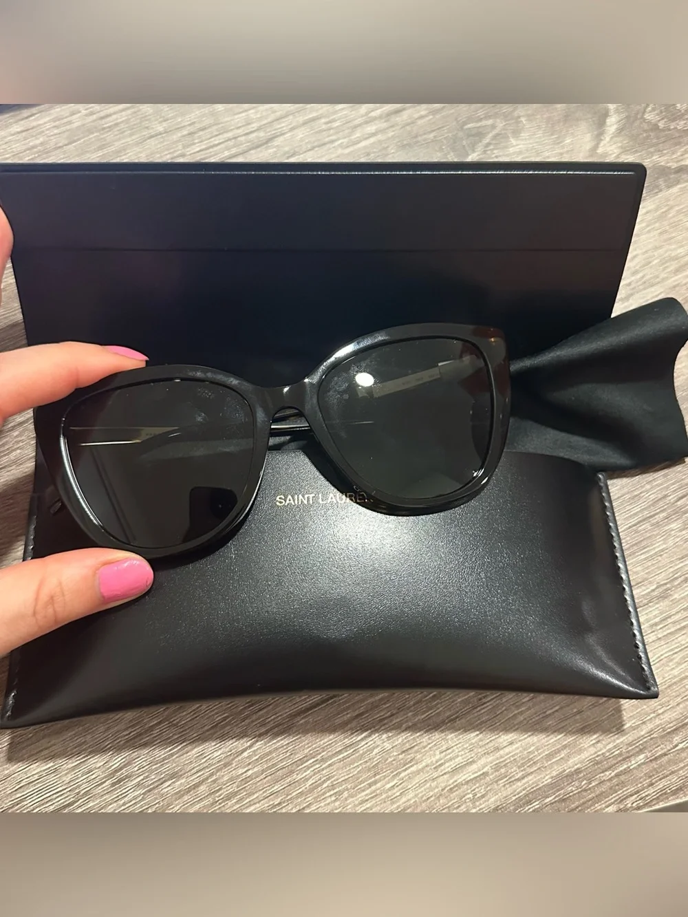 Saint Laurent Sunglasses Women’s Havana Silver Grey Lens 55 mm